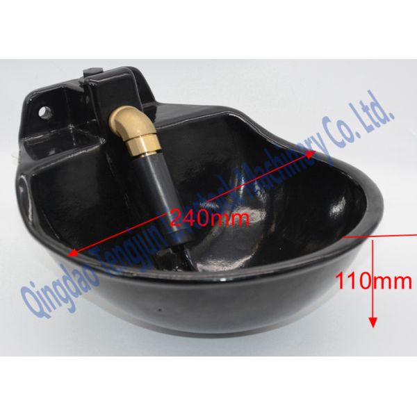 Wall Or Tube Mounted Livestock Water Bowl Black Powder Coated Surface