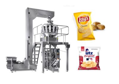 Máquina de envolvimento vertical soprada do alimento com o multi tela táctil do pesador das cabeças