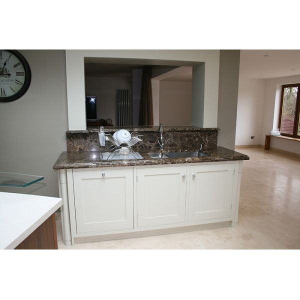 Dark Emperador White Marble Kitchen Worktops , Natural Marble Cabinet Tops
