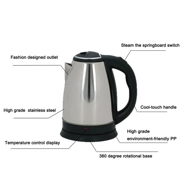 Professional Cordless Electric Water Kettle Safety Fuse Boil Dry Protecting