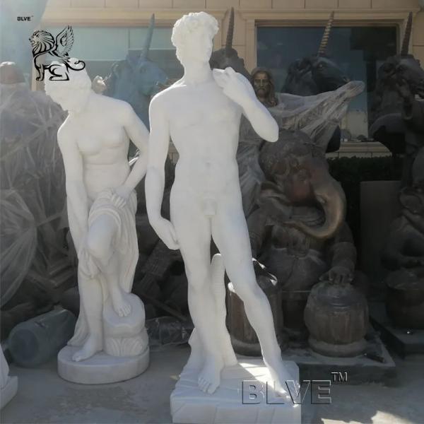 Marble David Statue Garden David King Sculpture Naked Man Body Famous Heroes Handcarved Life Size