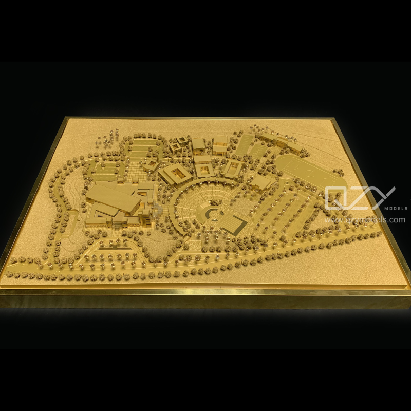1/1000 Scale Pure Copper Handmade Brass Landscape Architectural Concept Model