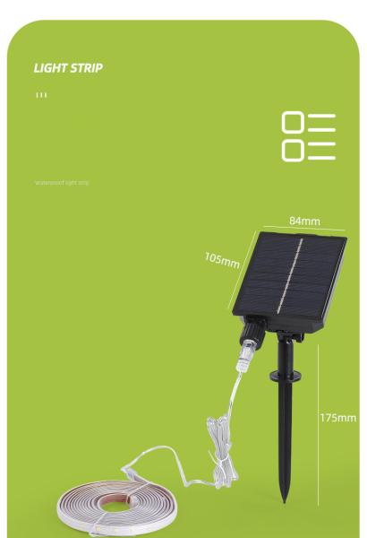 Bande lumineuse solaire flexible avec 8 à 10 heures d'autonomie, 15 lumières, étanche IP65 pour la décoration extérieure