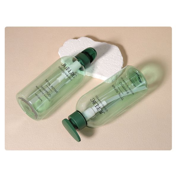 Dispensador de jabón líquido de champú vacío Embalaje aceite para el cabello 500 ml acondicionador PET Botella de loción de plástico con tapa de bomba