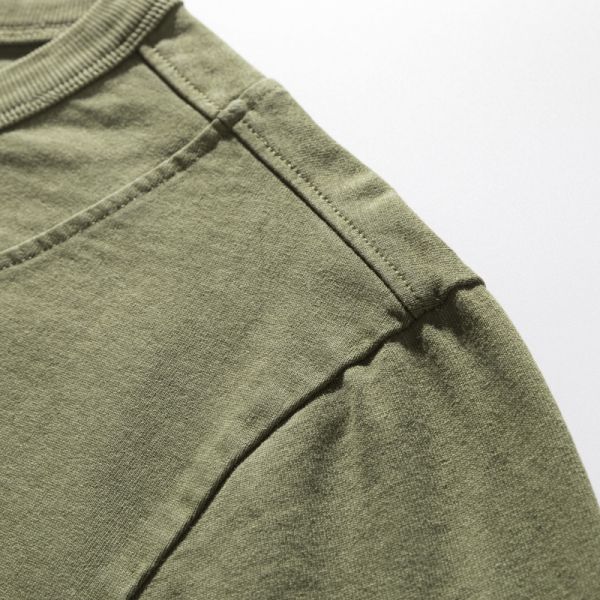 330g Heavy-Duty 100% Cotton Breathable Vintage Knitted Blank Regular Fit Men's Autumn Solid Color Long Sleeve O-Neck T-Shirt OEM
