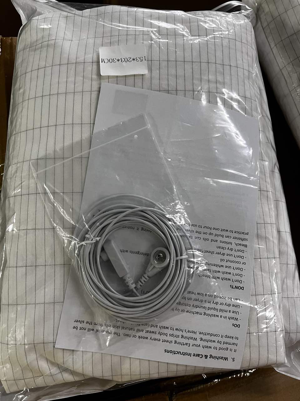 Grounding Half Sheet for Queen King Cotton Silver Flat Bed Sheet with Earthing Cord & Adapter
