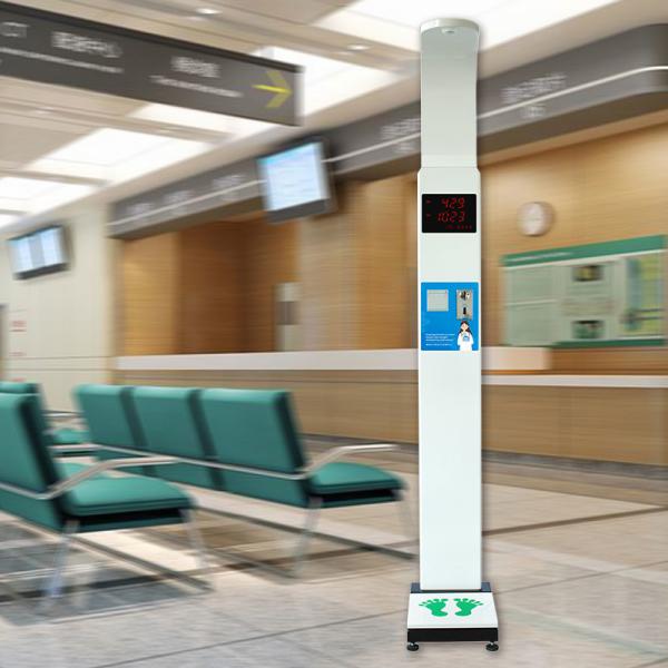 Medical Ultrasonic Height And Weight Machine 240v Physical Examination LED Display