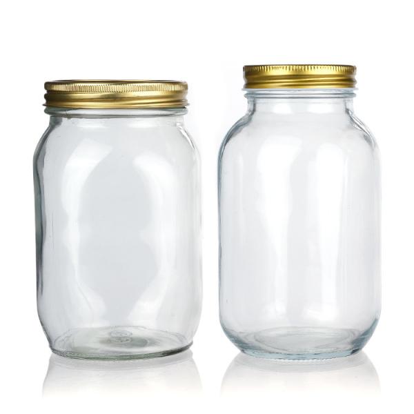 ODM 300ml 500ml 1000ml Wide Mouth Canning Jam Juice Glass Mason Jar