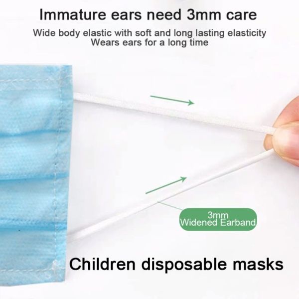 Kids Disposable Masks Blue Mask 3 Layers Non Woven Children Disposable Mask