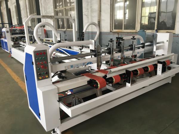 5T Automatic Carton Folder Gluer Machine Touch Screen Control With Vacuum Feeding Section