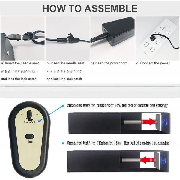 Safe  Black Heavy Duty Electric Aluminum Can Crusher 12 Oz Can Crusher