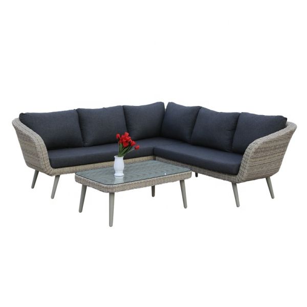 China Supplier All Weather Outdoor Sofa Artificial Rattan Sofa Wicker Garden Aluminum Outdoor Sofa