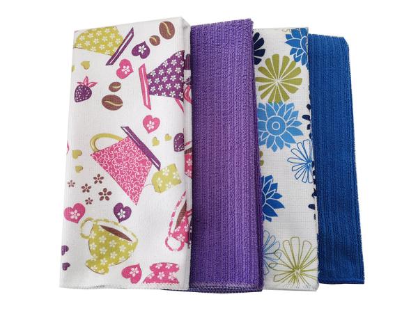 Kitchen Customized Printed Decorative Dish Drying Mat  Dish Towel Sets