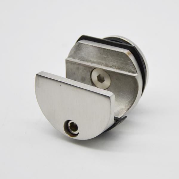 Connector glass to tube for bathroom door sliding system , Satin or Mirror finishing, SS304