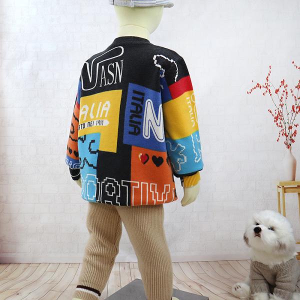 Long sleeve Winter Top Knitted Pullover Kid Children Girl Boy Clothes Clothing Allover Printed sweater