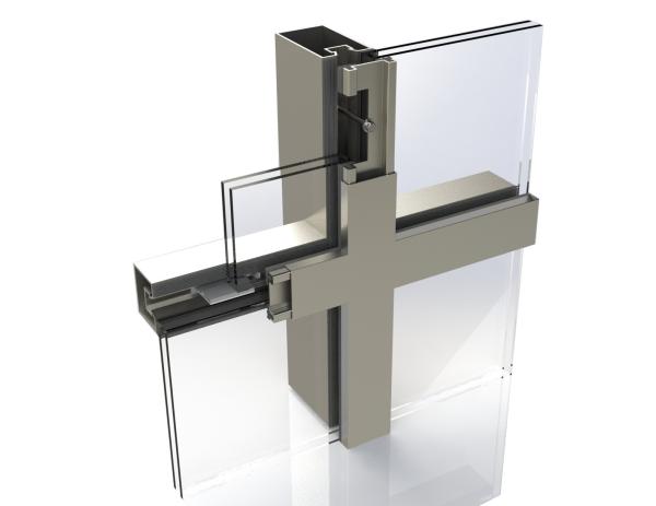 Thermal Break Hidden Frame Curtain Wall Anti UV Environmental Friendly