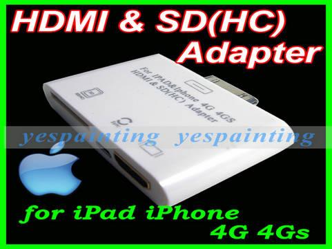 Portable Lightweight  Video / Audio Transmits Adapter To HD TV / HDMI For IPhone 4GS