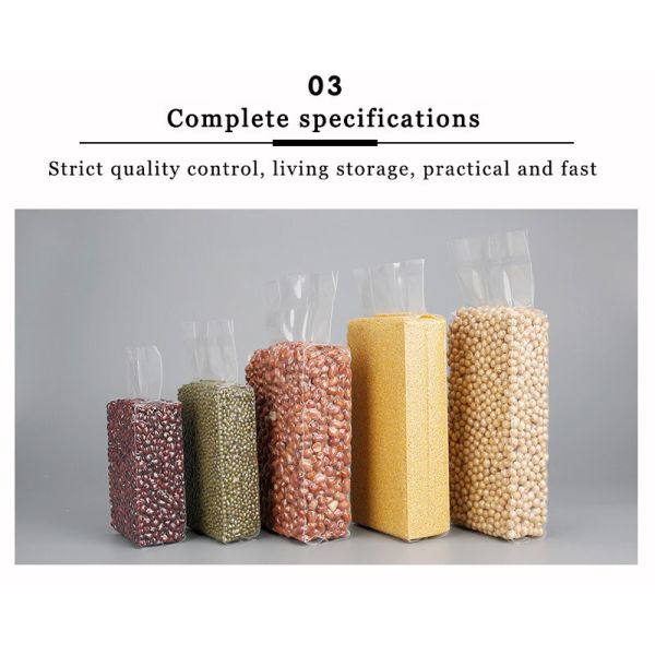 Рисовый кирпич квадратная вакуумная нейлоновая пластиковая упаковка прозрачный рисовый пакет