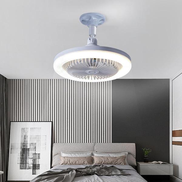 Modern Design LED Ceiling Light avec ventilateur E27 à commande à distance pour la décoration intérieure de luxe dans la chambre à coucher Hôtel ABS Lamp Body Salon
