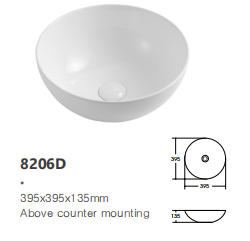 Round Shape Small Size Wash Basin Bathroom Ceramic Bowl Table Top Art Basin