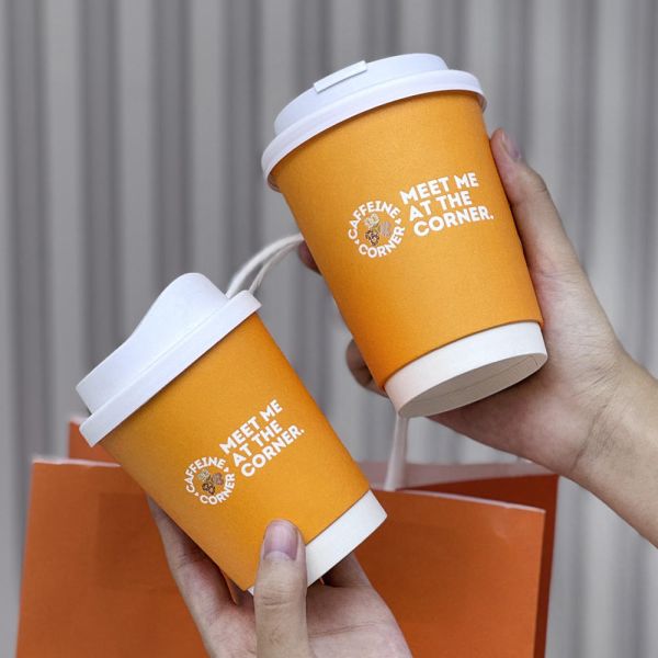 Disposable coffee cup customized 4oz 6oz 8oz 10oz 16oz 18oz single and double walled coffee paper cup with lid