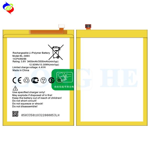 BL-34BX li-ion phone battery for Infinix Smart 2 HD X609 3.8V 3500mAh in White design