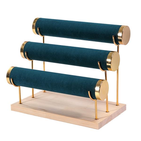 Velvet Detachable Jewelry Display Rack Stand 2 Tier Rack Watch Display Stand Holder