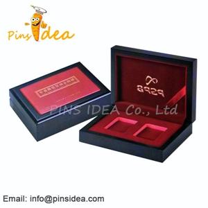Wood Coin Display Case, With Velvet Interiro, Stamped Logo, Professional Manufacturer