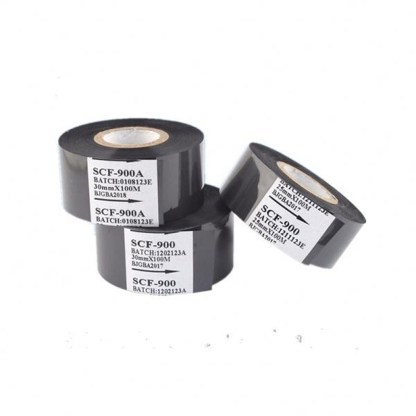 Faixa de papel de alumínio quente de plástico preto 25 mm 30 mm 35 mm para impressora de data de validade