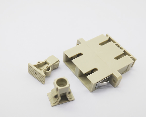 OM2 DX SC Fiber Optic Adapter / Coupler Grey With Dust Cap For Date Center