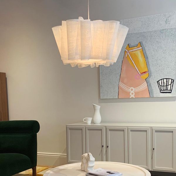 Suspend Lamp Fixtures Dining Room Minimalism E27 Wabi Sabi Handmade Fabric Pendant Lights(WH-WP-131)