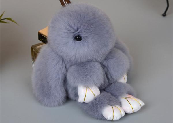 Pele acessória Keychain do coelho do carro bonito com forma adorável do tamanco do coelho
