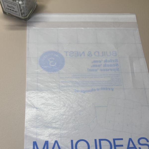 White Translucent Glasin Paper Bag Large Stock For Clothing Packaging