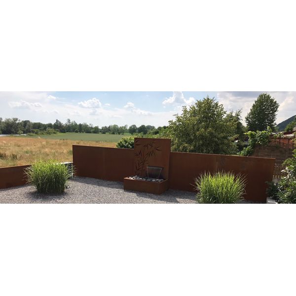 фонтан 1500x1000x600mm деревенский Corten стальной с лазером отрезал панель экрана