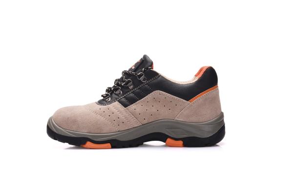 Anti Oil Brown Leather Safety Shoes , Water Resistant Safety Shoes For Factory