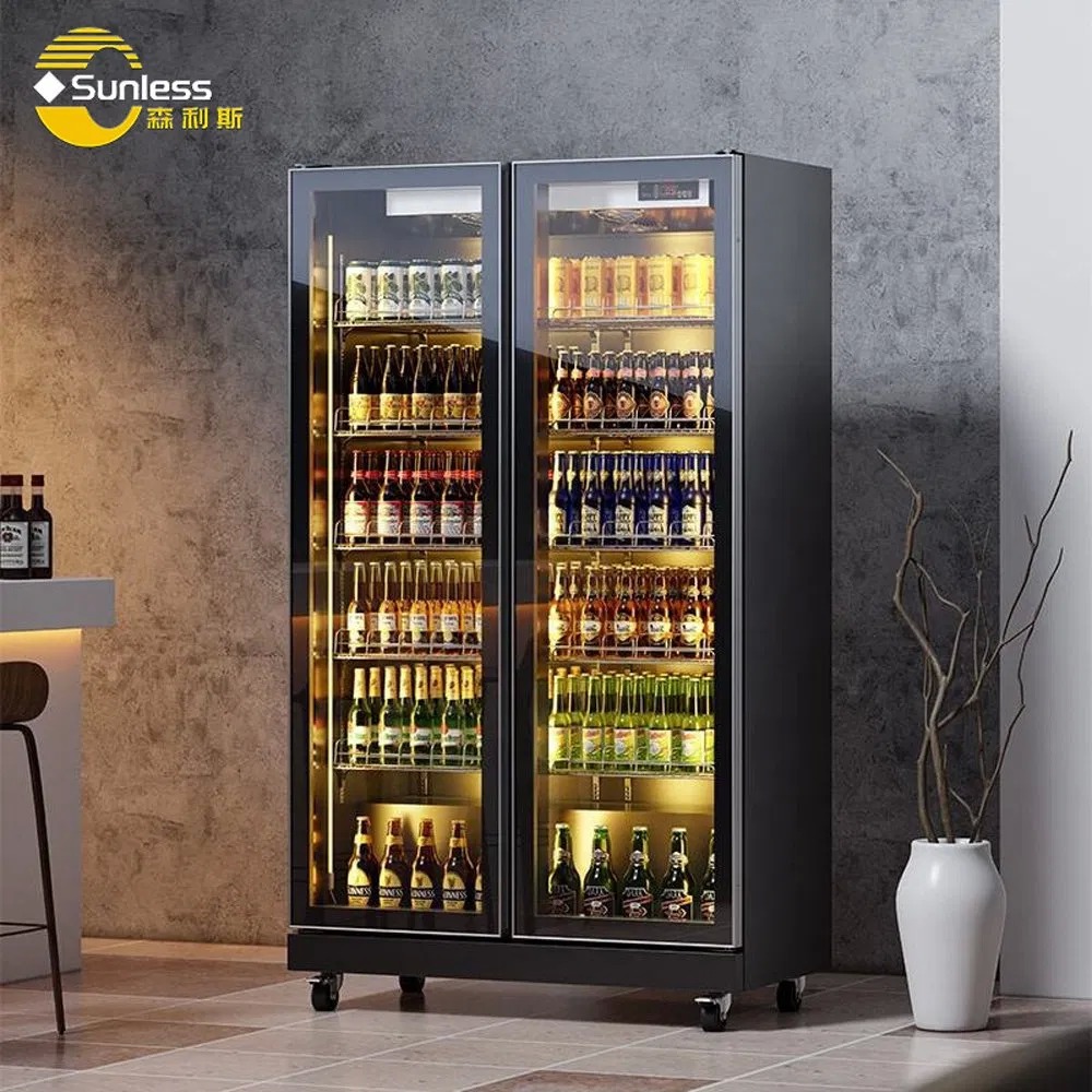 Single Temperature Display Wine Fridge Glass Door Retail Beverage Refrigerator