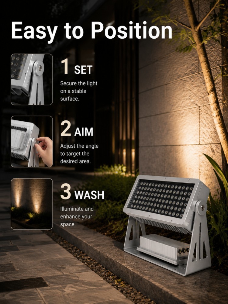 Rectangular IP67 Waterproof LED Stadium Flood Light 300W 3000K Outdoor Building Facade Light