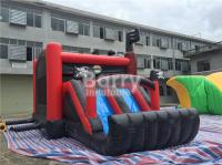 El castillo inflable de la calidad comercial con el barco pirata de la diapositiva combinado explota despedida