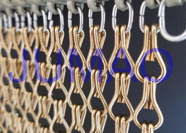 Anodized Aluminum Metal Chain Link Curtains Fly screen In Salon / Bar / Cafe