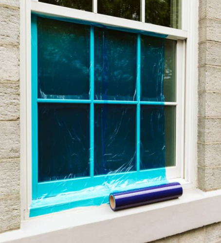 Temporary Window Glass Adhesive Protective Film In 100mm - 1800mm Width