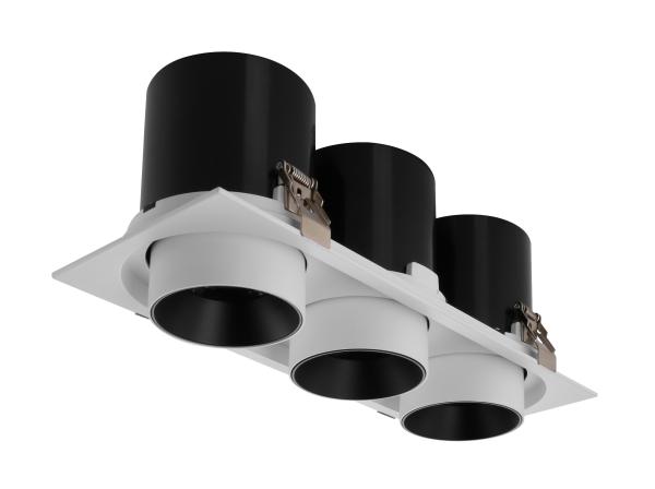3x12W LED360 degree rotating down light Living room Shop Clothing store retractable recessed ceiling spotlights