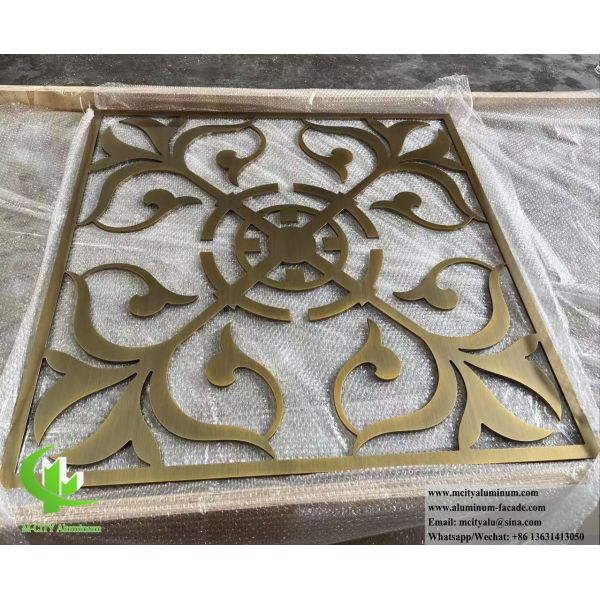Écran métallique architectural avec feuille d'aluminium à motifs coupés au laser de 10 mm