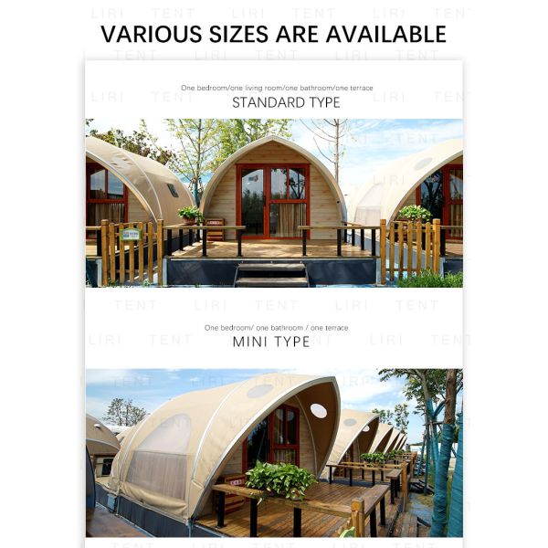 Customized Luxury Glamping Tents Holiday Hotel Dessert Shell Shape For Resorts