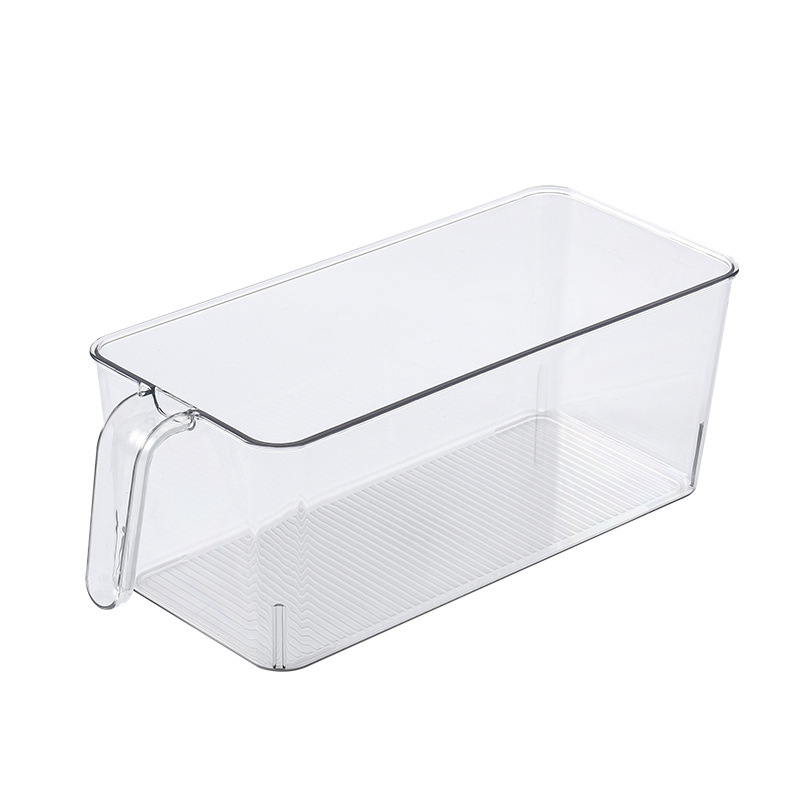 Refrigerator Storage Box PET Large Food Storage Box Transparent Rectangular Refrigerator Storage Box with Handle
