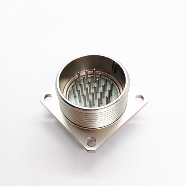 2PM27-24 24-Pin Hermetic Connector with Glass-to-Metal Sintered Seal for Extreme Environments and IP68 Airtight Rating
