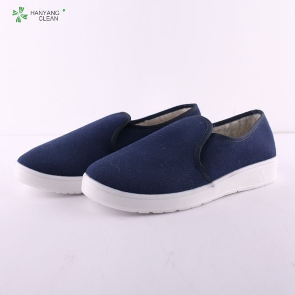 PU PVC Blue Canvas Anti Static Shoes With Absorb Sweat / Dexterity