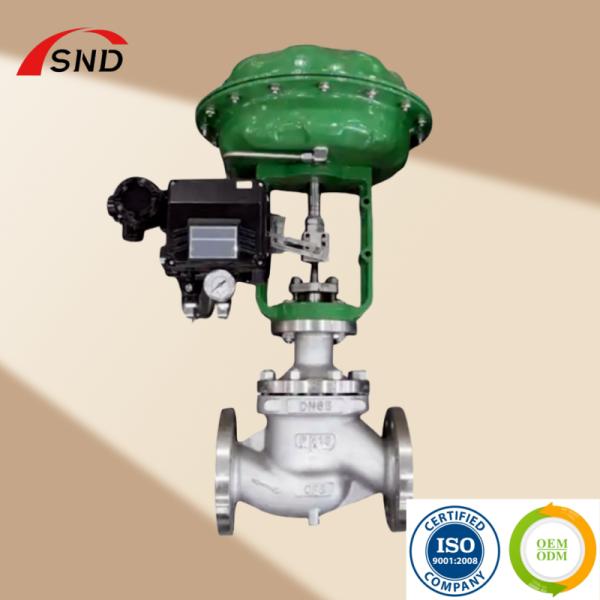 Válvula de control de flujo neumática CF8 con bridas, presión normal, personalizada