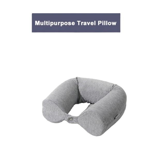 Polyester/Cotton Twist Memory Foam Travel Pillow for Airplane Neck Support 62*10*10CM