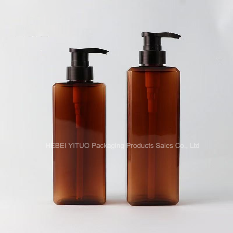 Square Shampoo Bottle With Press Pump Dispenser Leak Proof Design For Shampoo