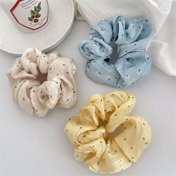 Korea shaggy clouds satin curly hair scrunchie Ins girls kids flower floral hair rope Macaron color head bands